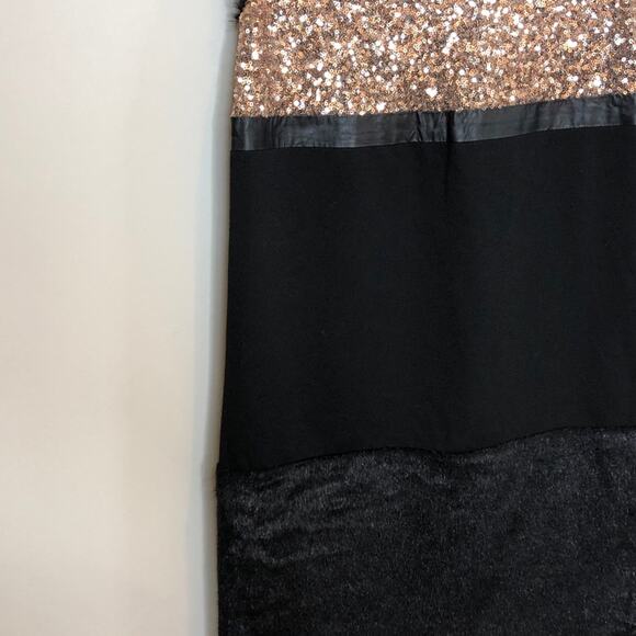 RACHEL Roy black mini dress w/sequins and faux fur - Picture 5 of 8